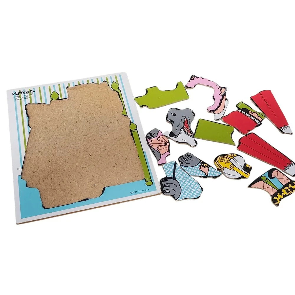 Vintage‎ Playskool Wood Puzzle Kids Little Red Riding Hood 12pc